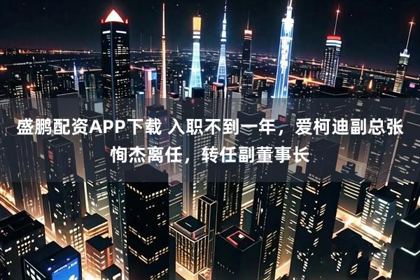 盛鹏配资APP下载 入职不到一年，爱柯迪副总张恂杰离任，转任副董事长