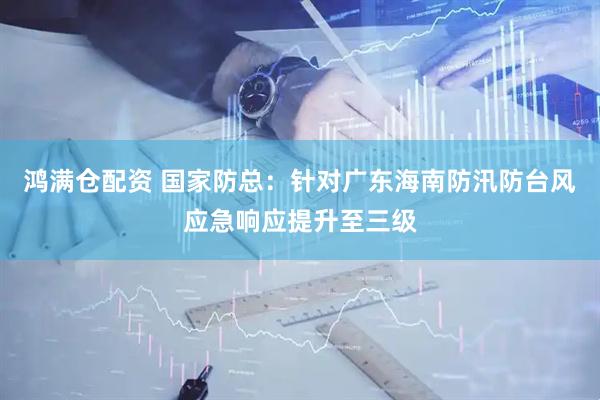 鸿满仓配资 国家防总：针对广东海南防汛防台风应急响应提升至三级
